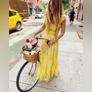 LoveShackFancy Joanne Yellow Maxi Dress